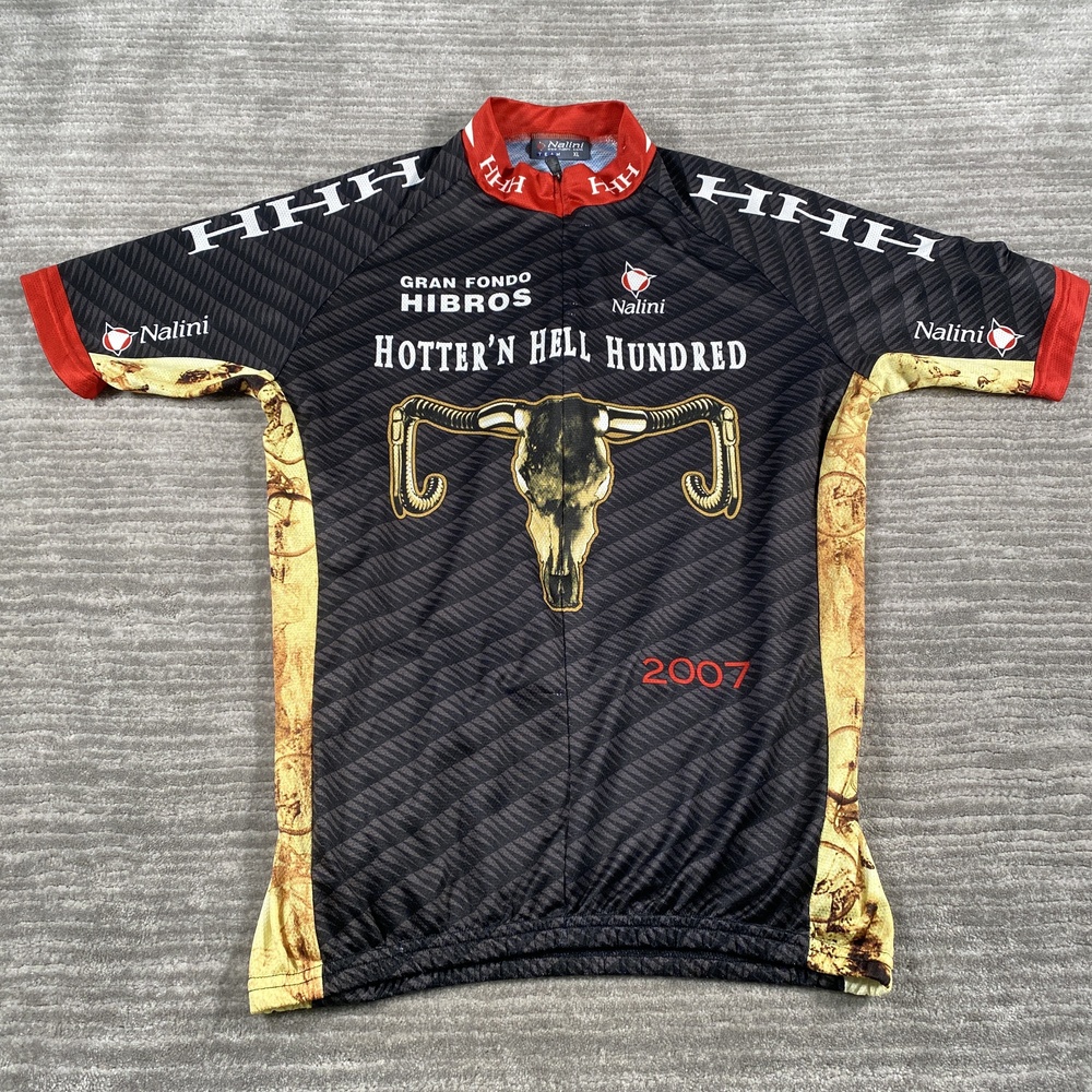 Nalini Cycling Jersey Mens XL Black Hotter'n Hell Hundred 2007 HH100 Italy